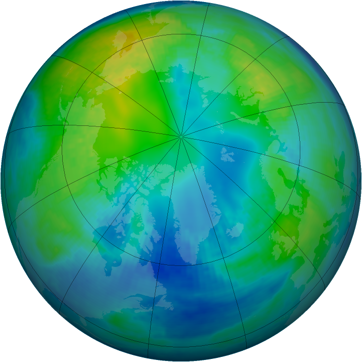 Arctic ozone map for 01 November 2000